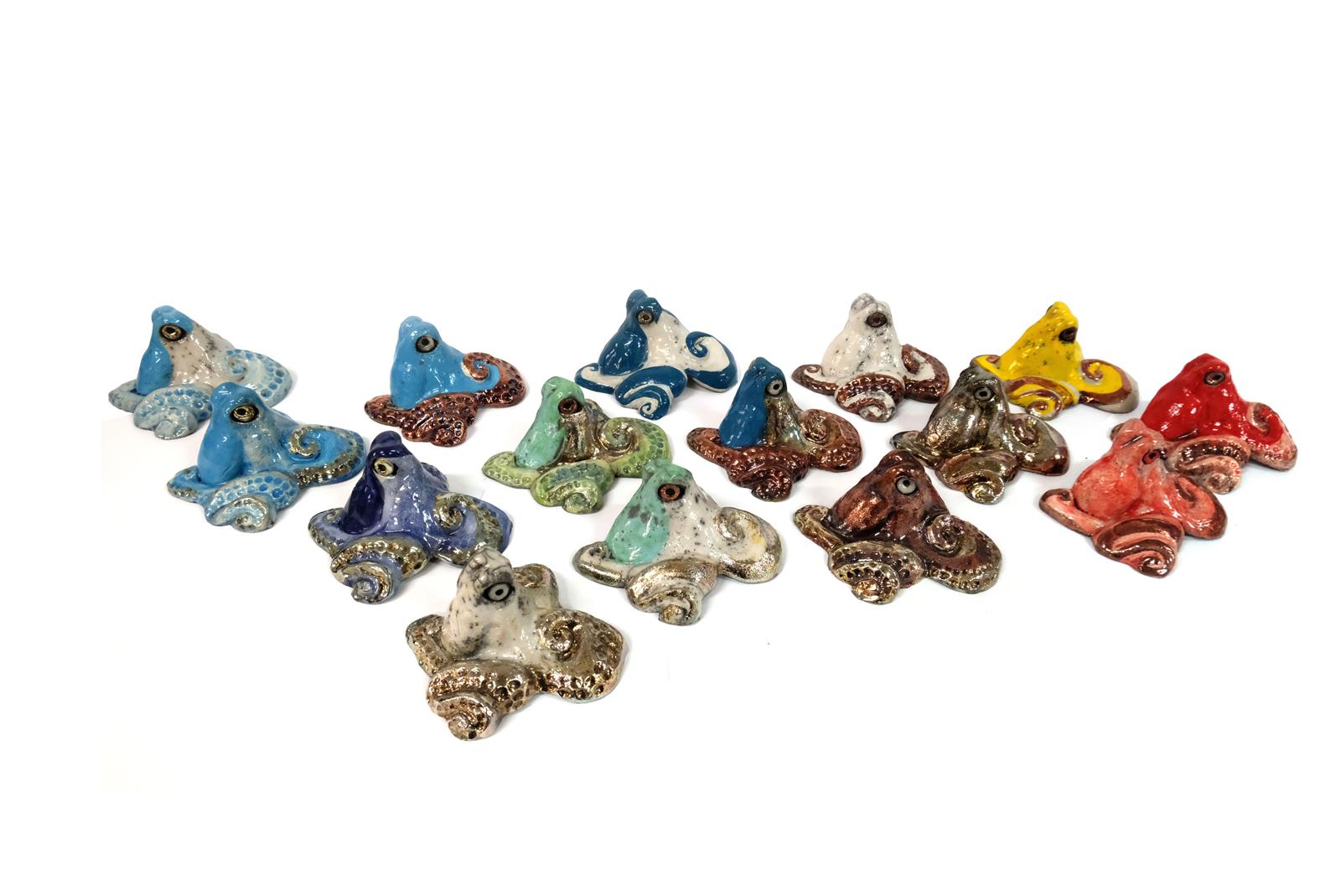 Hobotnice, keramika, 13x11x7cm