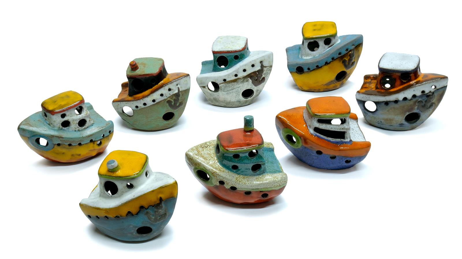 Svijećnjaci brod, keramika, 16x9x16cm
