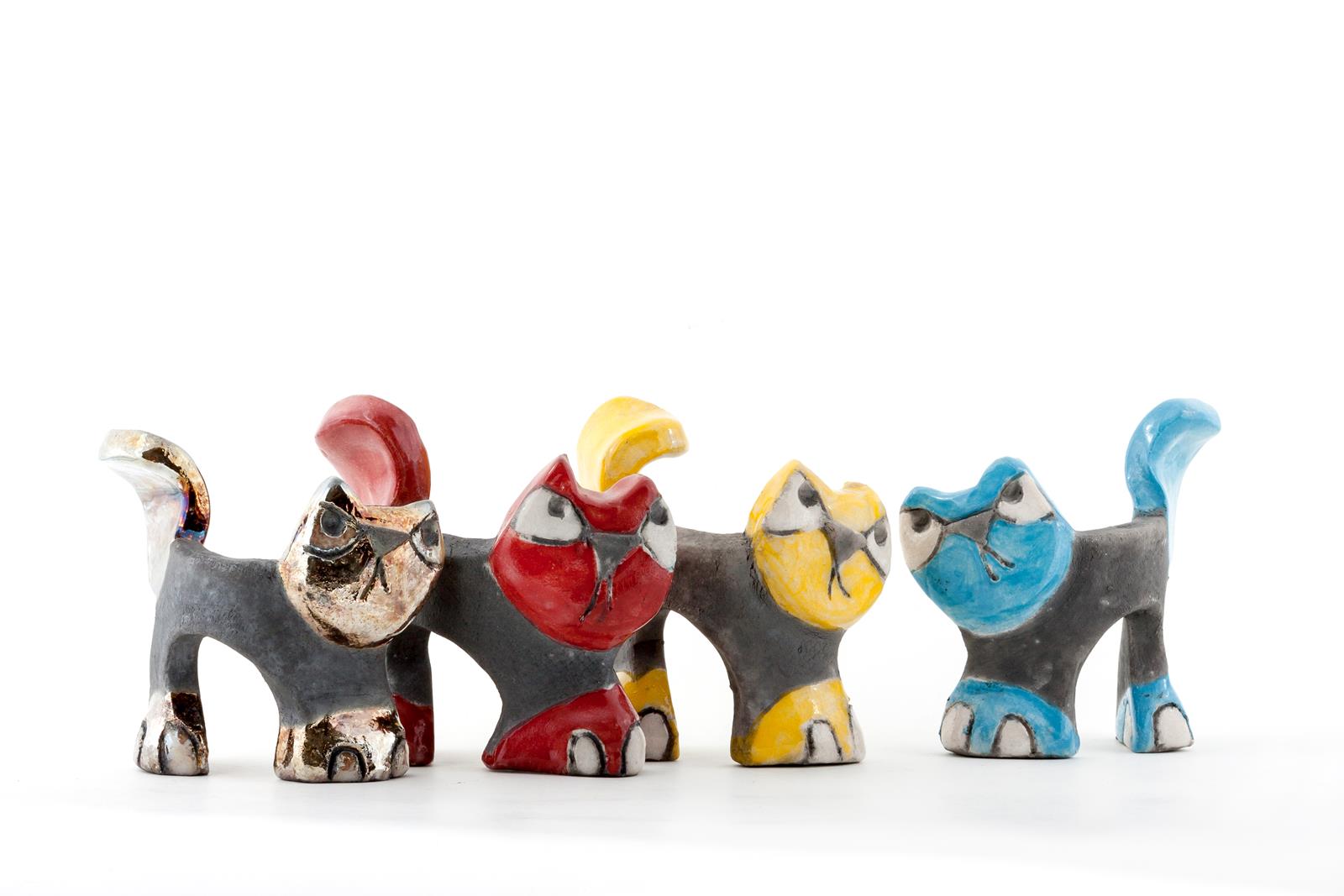 Mačke, keramika, 14x6x12cm