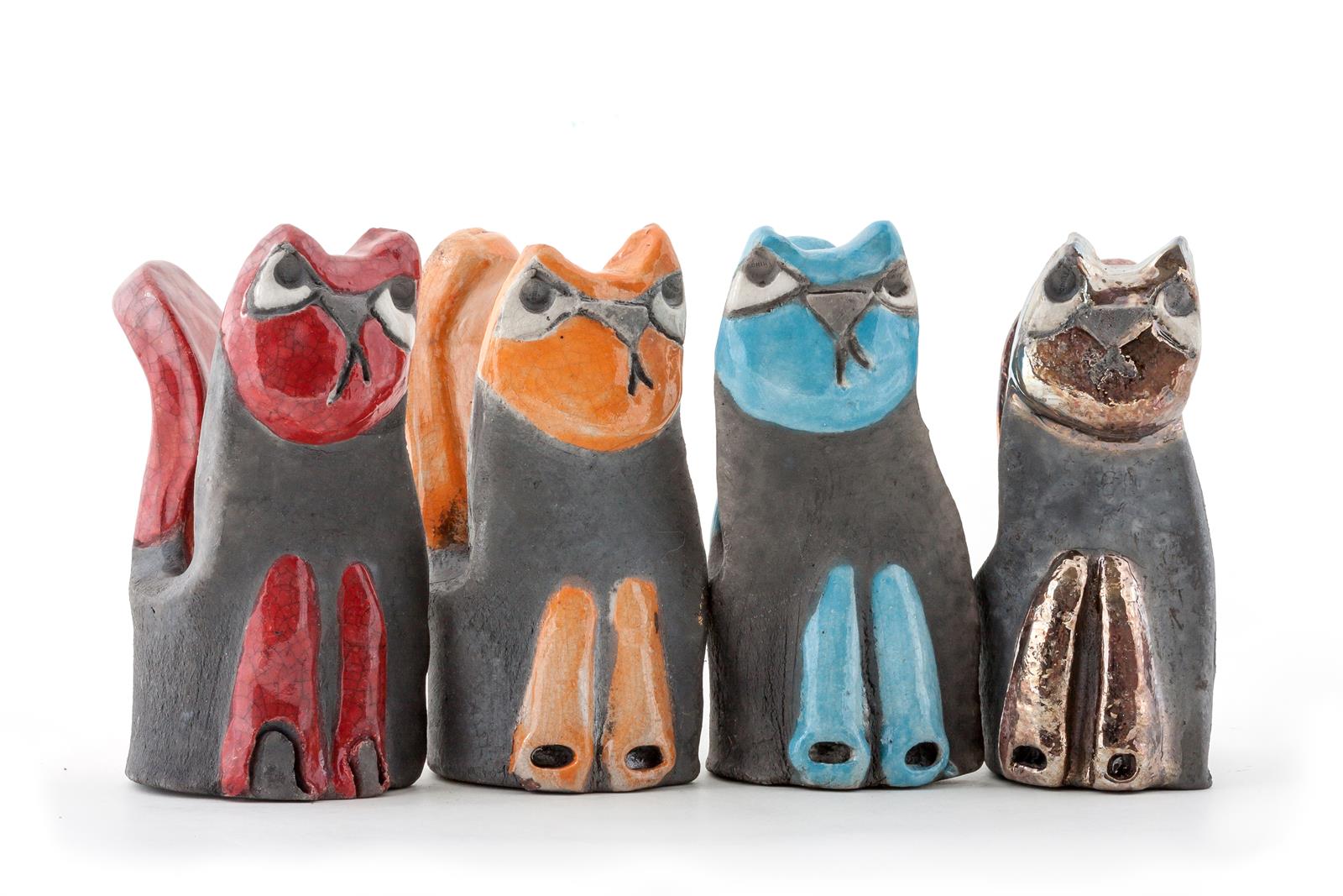 Mačke, keramika, 14x6x12cm