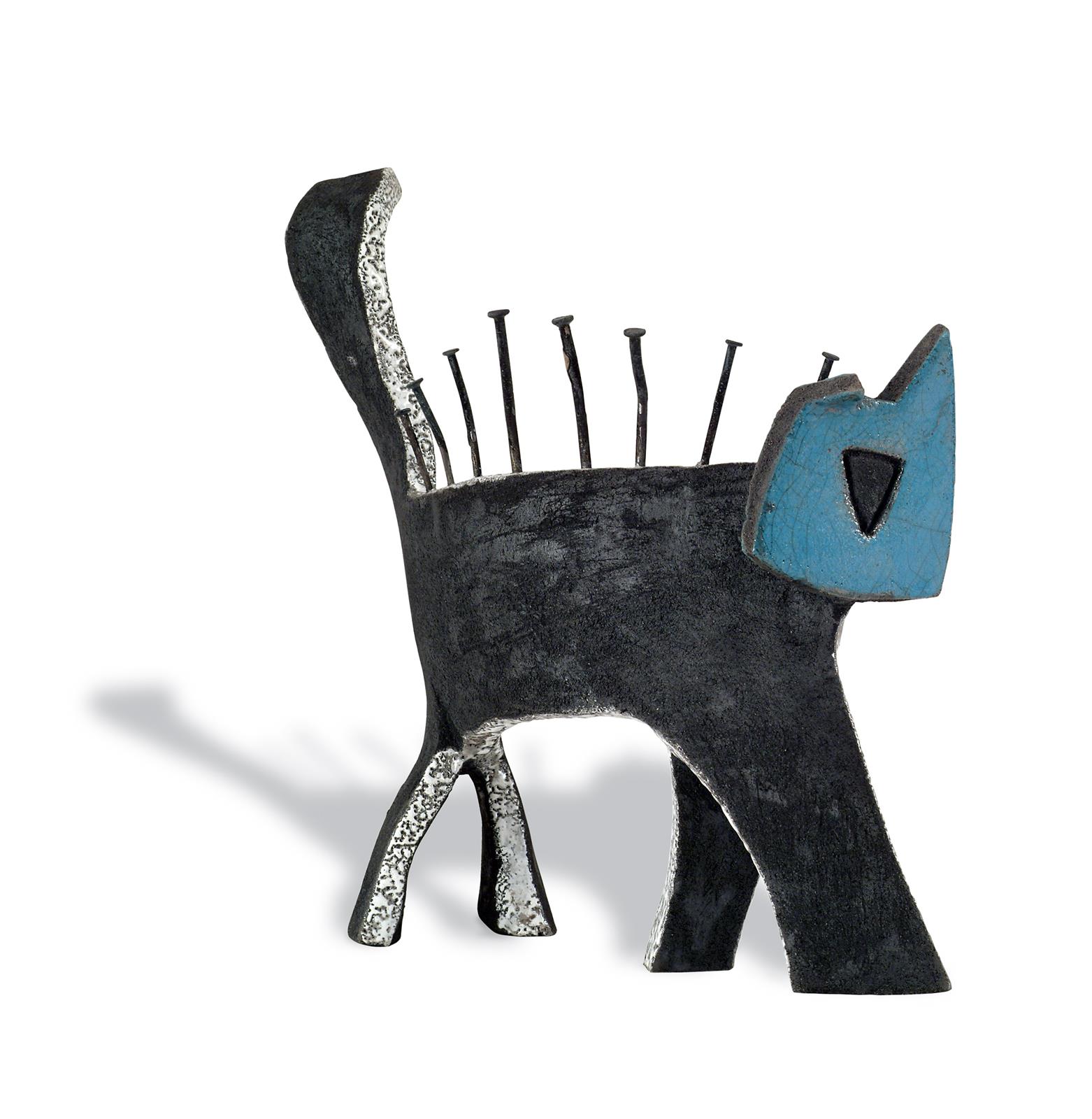 15x27x30cm, raku keramika, čavli, 2004.