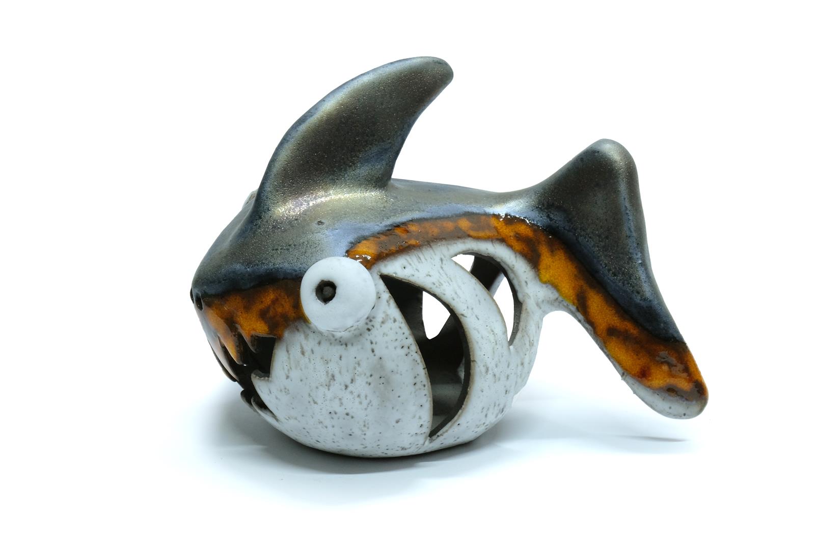 Svijećnjak morski pas, keramika, 16x9x16cm