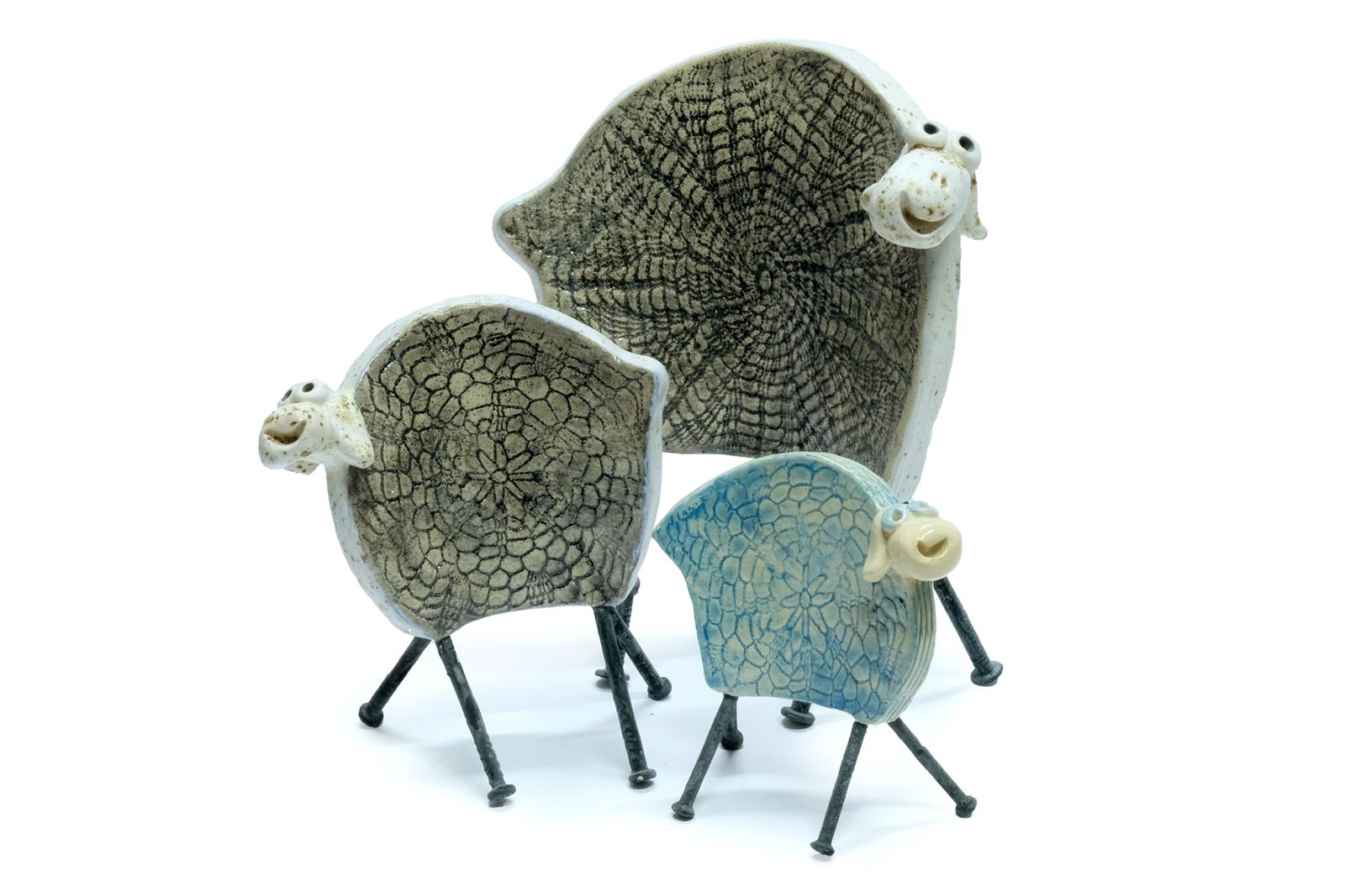 Ovca, keramika, 13x8x13, 15x9x18, 20x10x24,5cm