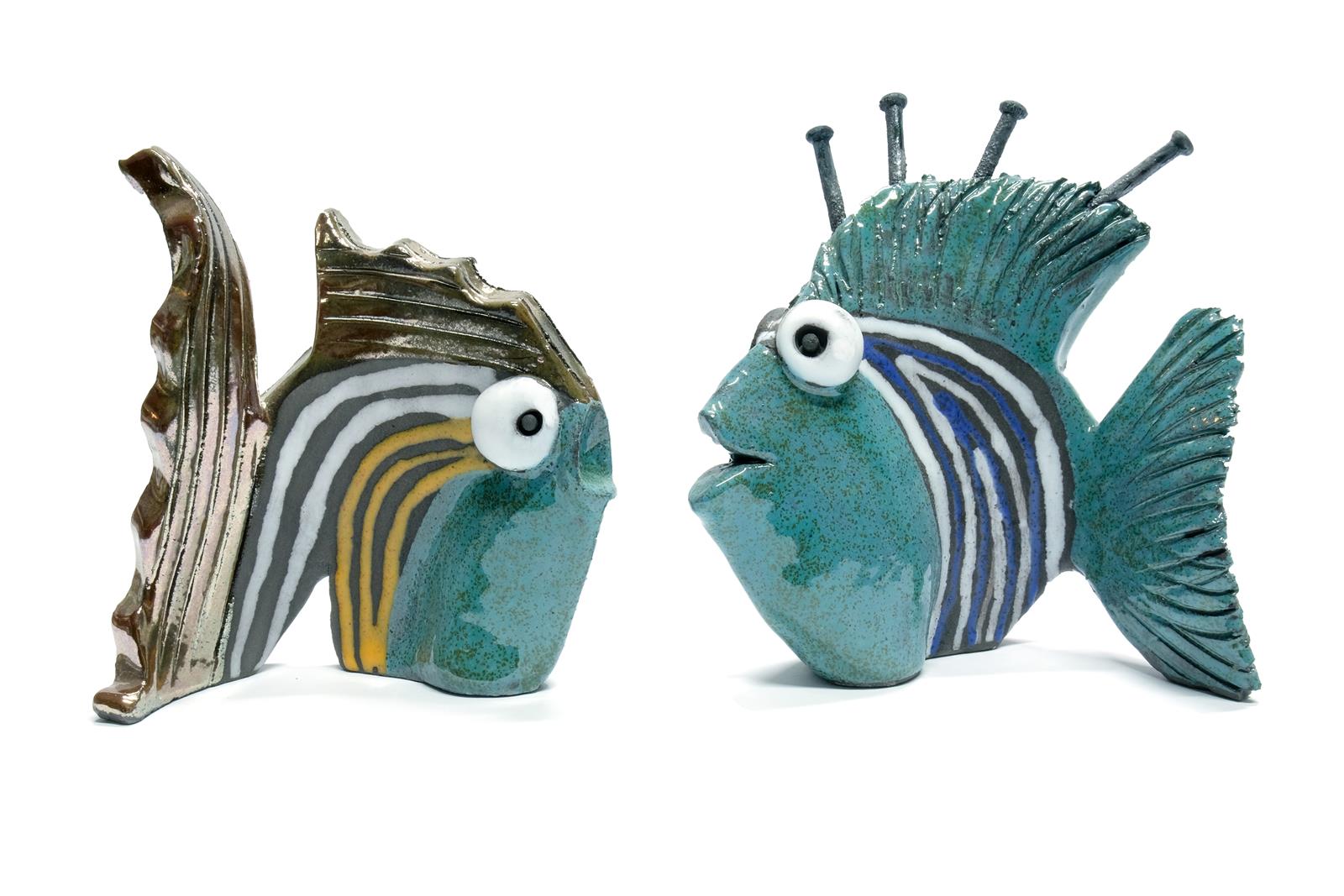 Ribe, keramika, 13x5x13cm