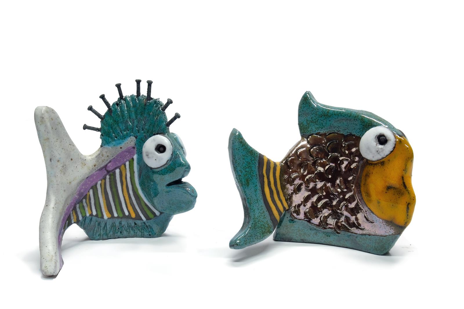 Ribe, keramika, 13x5x13cm