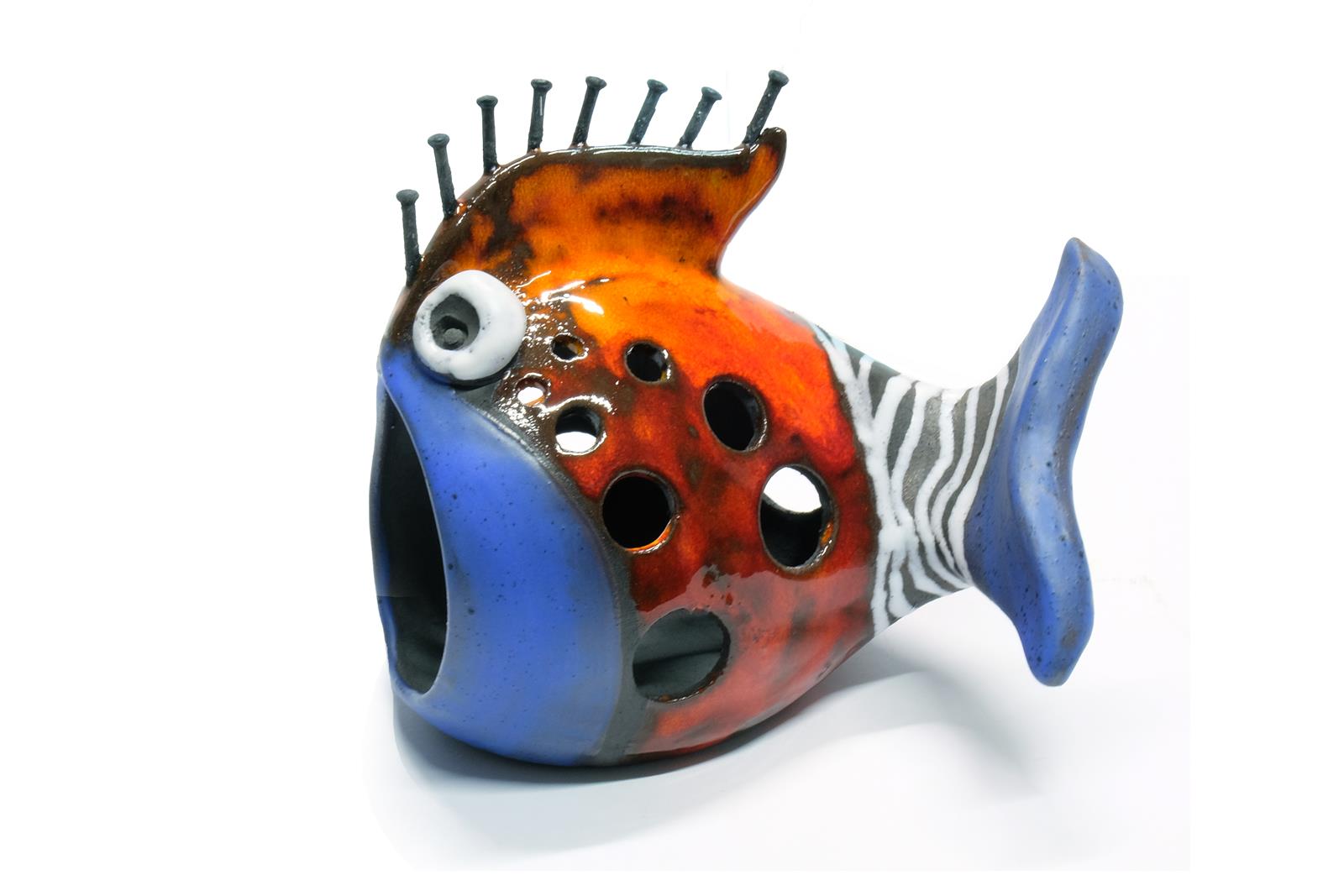 Svijećnjak riba, keramika, 16x9x16cm