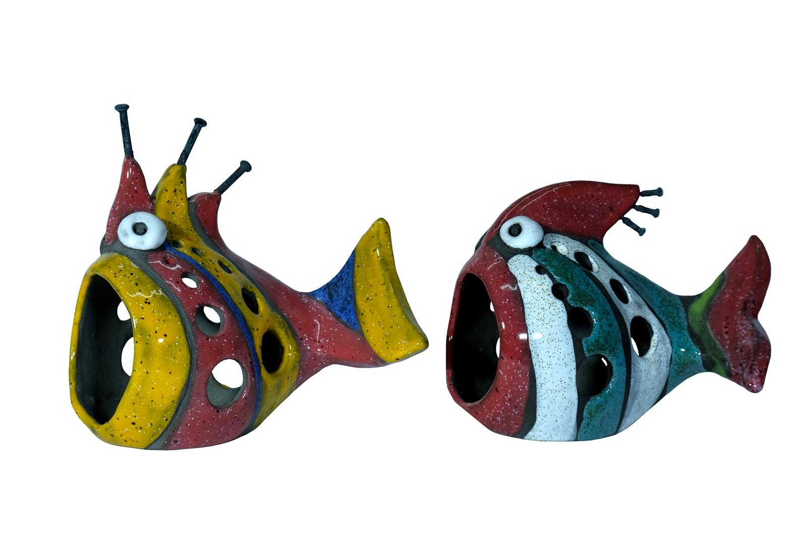 Svijećnjak riba, keramika, 16x9x16cm